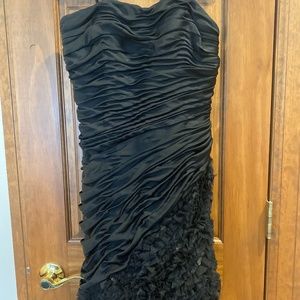 Black strapless cocktail dress